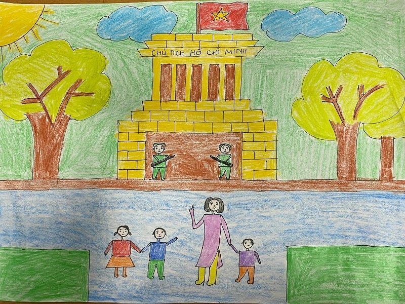 Tranh vẽ lăng bác đường viền sắc sảo nổi bật