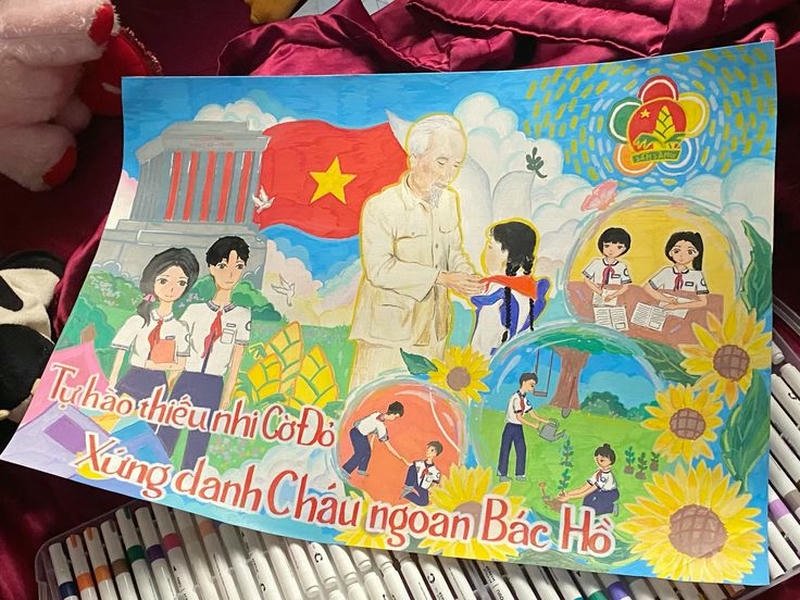 Tranh vẽ lăng bác nét đẹp kiến trúc đặc trưng