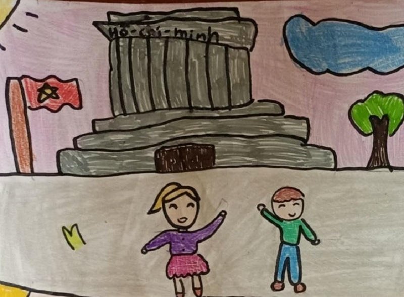 Tranh vẽ lăng bác sắc thái nhẹ nhàng sâu lắng