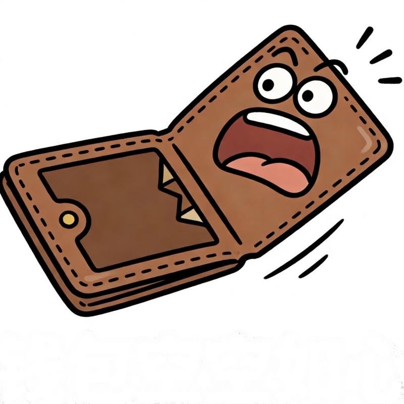 Túi tiền cạn kiệt tạo nên ví rỗng meme