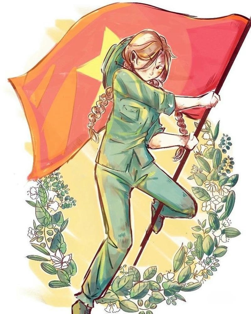 Vẽ tranh ngày quốc khánh phong cách sáng tạo ấn tượng