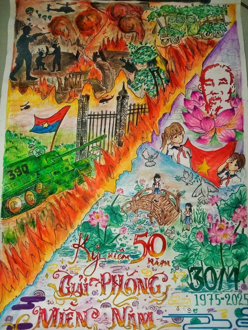 Vẽ tranh ngày quốc khánh sắc thái tươi vui truyền cảm