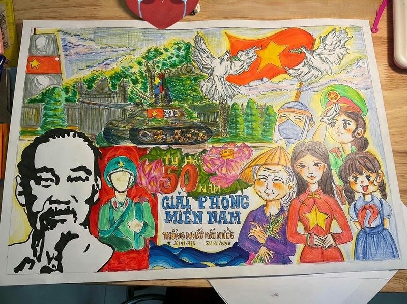 Vẽ tranh ngày quốc khánh thể hiện cảm xúc mạnh mẽ