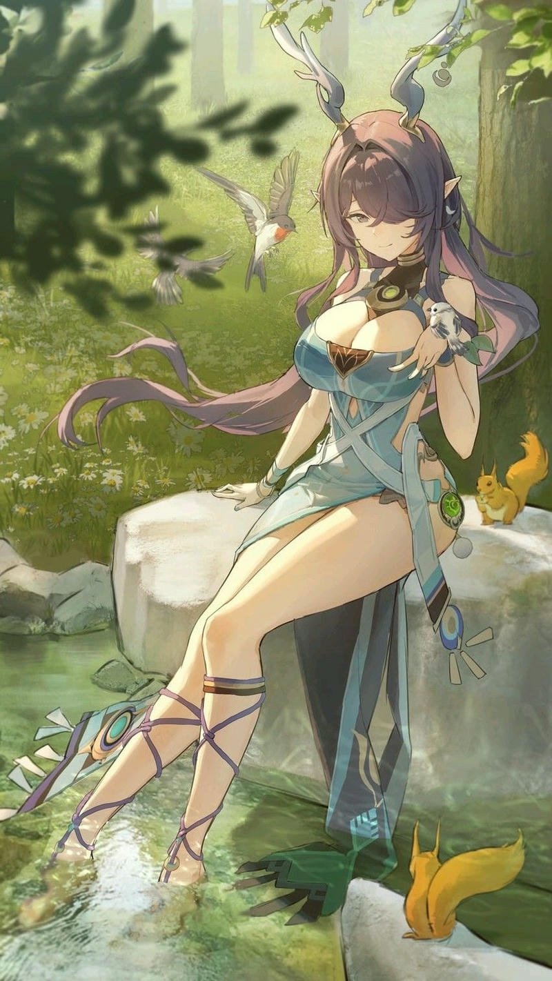 ảnh minh họa nhân vật nữ anime vú to dáng gợi cảm