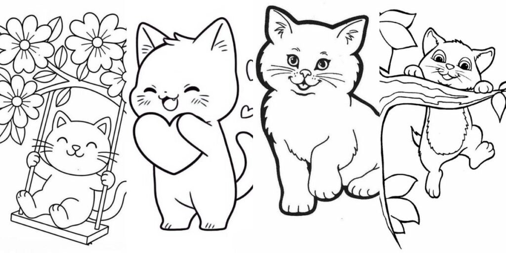 tranh tô màu con mèo thumbnail