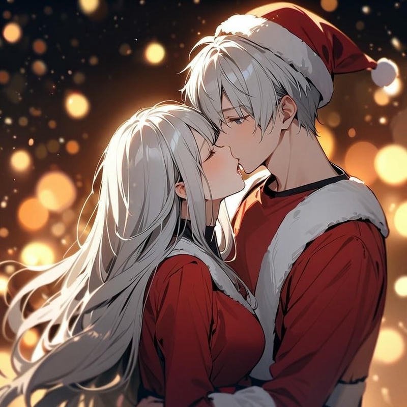 Ảnh anime hôn nhau cặp đôi đứng đối diện