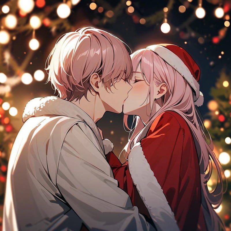 Ảnh anime hôn nhau đôi nam nữ đứng gần