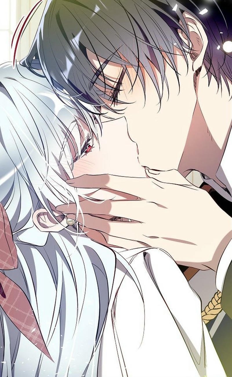 Ảnh anime hôn nhau đôi nhân vật áp sát trong giây phút