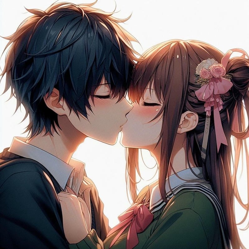 Ảnh anime hôn nhau hai người đứng gần nhau