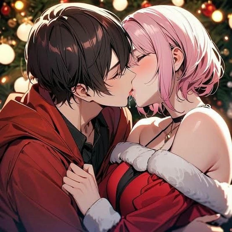 Ảnh anime hôn nhau hai nhân vật chạm môi