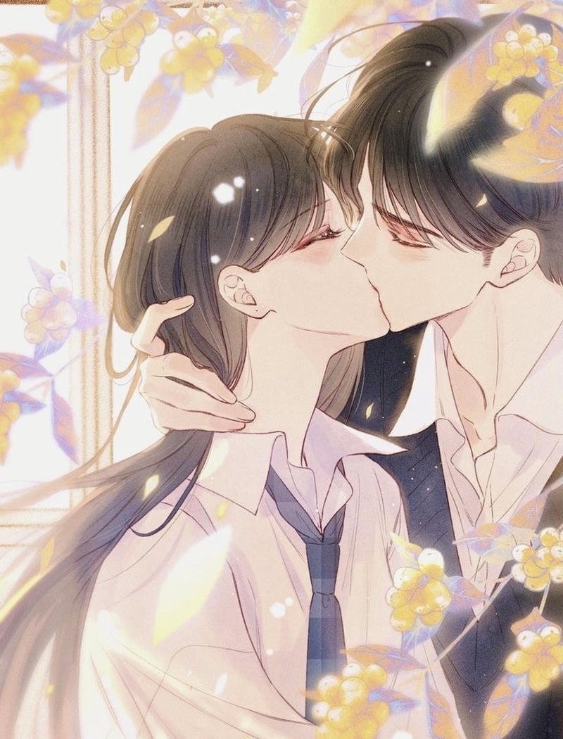 Ảnh anime hôn nhau hai nhân vật đứng đối diện gần nhau
