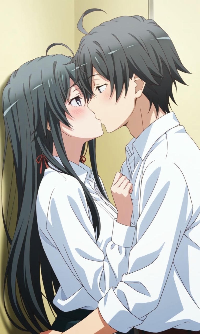 Ảnh anime hôn nhau khoảnh khắc tình cảm giữa hai nhân vật