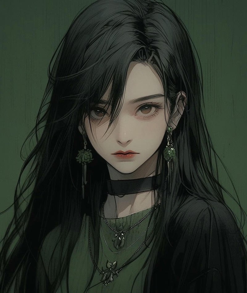 Ảnh anime nữ ánh mắt sắc bén đầy cá tính