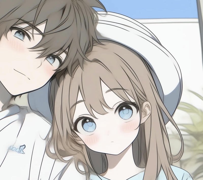 Ảnh avatar đôi anime cặp đôi hoạt hình cùng khung hình