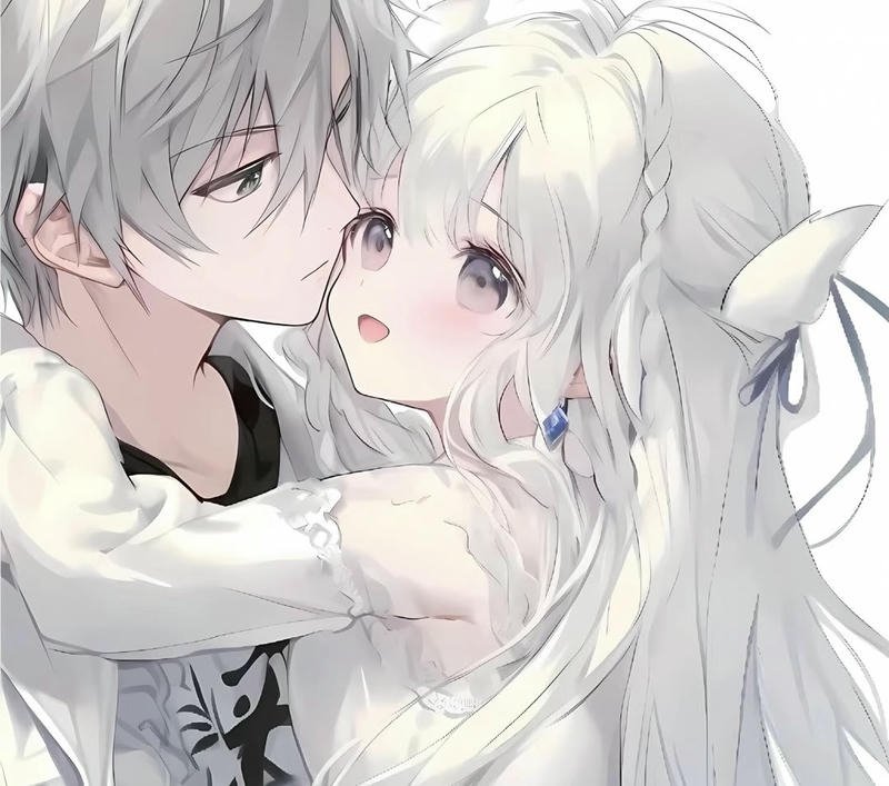 Ảnh avatar đôi anime đôi nam nữ trong cùng bố cục