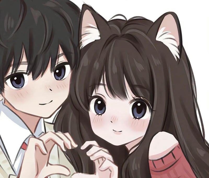 Ảnh avatar đôi anime hai người đứng sát bên nhau
