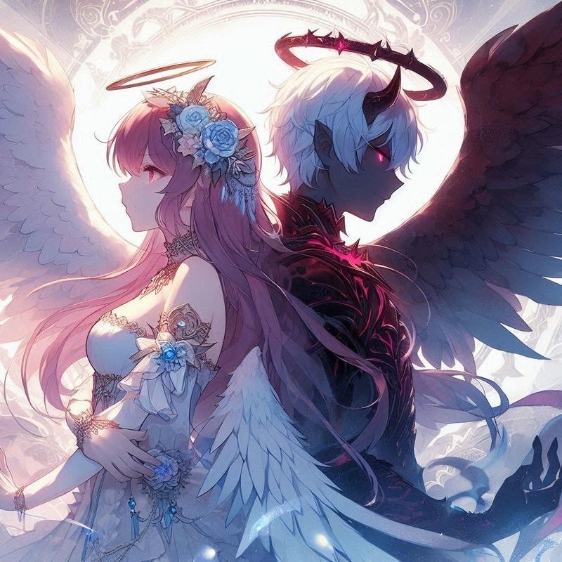 Ảnh avatar đôi anime ngầu đôi người tạo dáng lạnh lùng