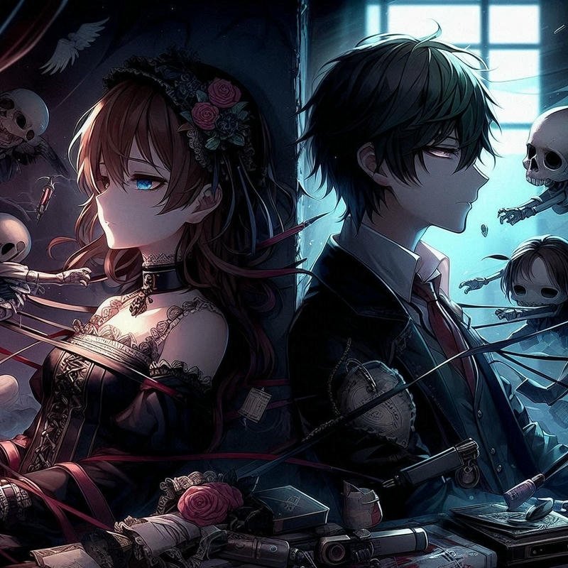 Ảnh avatar đôi anime ngầu hai người đứng cạnh