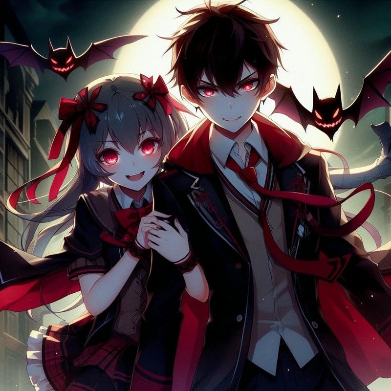 Ảnh avatar đôi anime ngầu hai người đứng gần nhau đầy cá tính