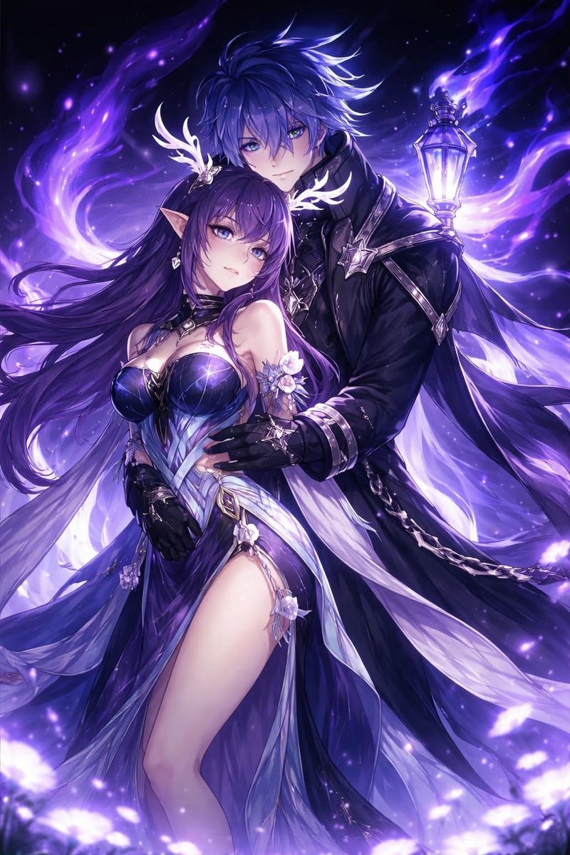 Ảnh avatar đôi anime ngầu hai người quay mặt