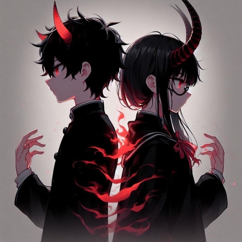 Ảnh avatar đôi anime ngầu hai nhân vật với thần thái cool