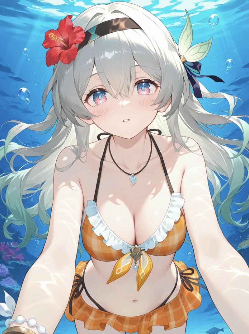 Ảnh cô gái anime mặc bikini phù hợp tải về
