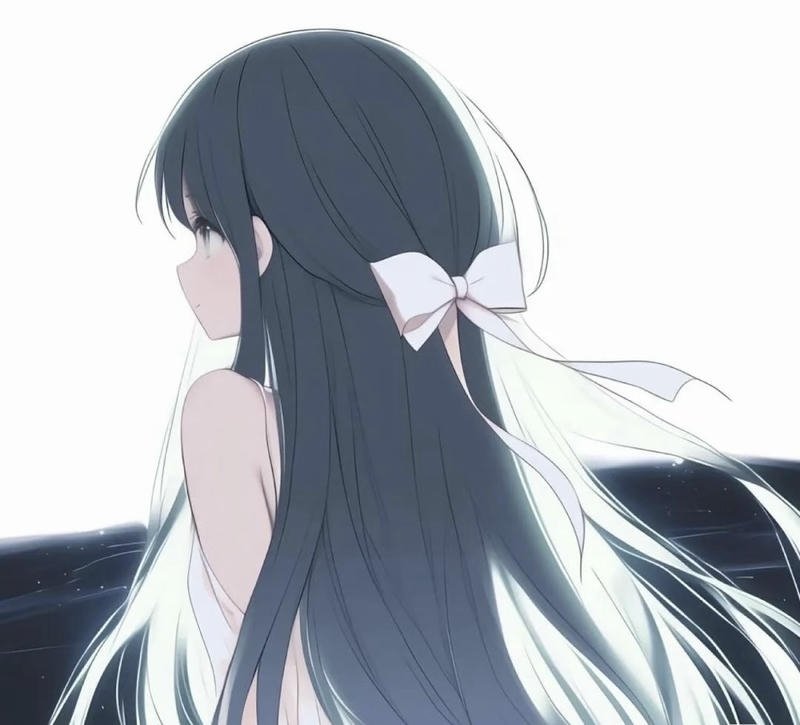 Ảnh cô gái quay lưng anime đứng trên con đường vắng
