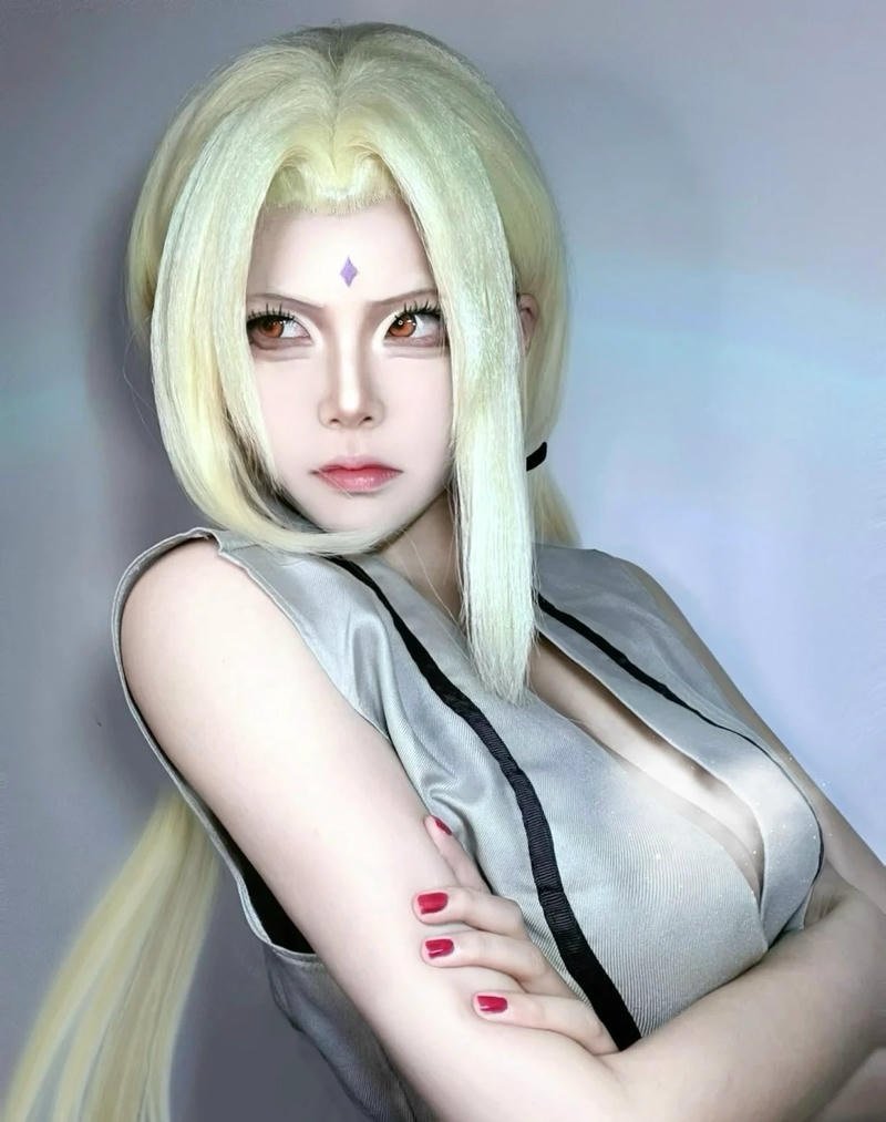 Ảnh cosplay tsunade với biểu cảm tự tin đầy cuốn hút