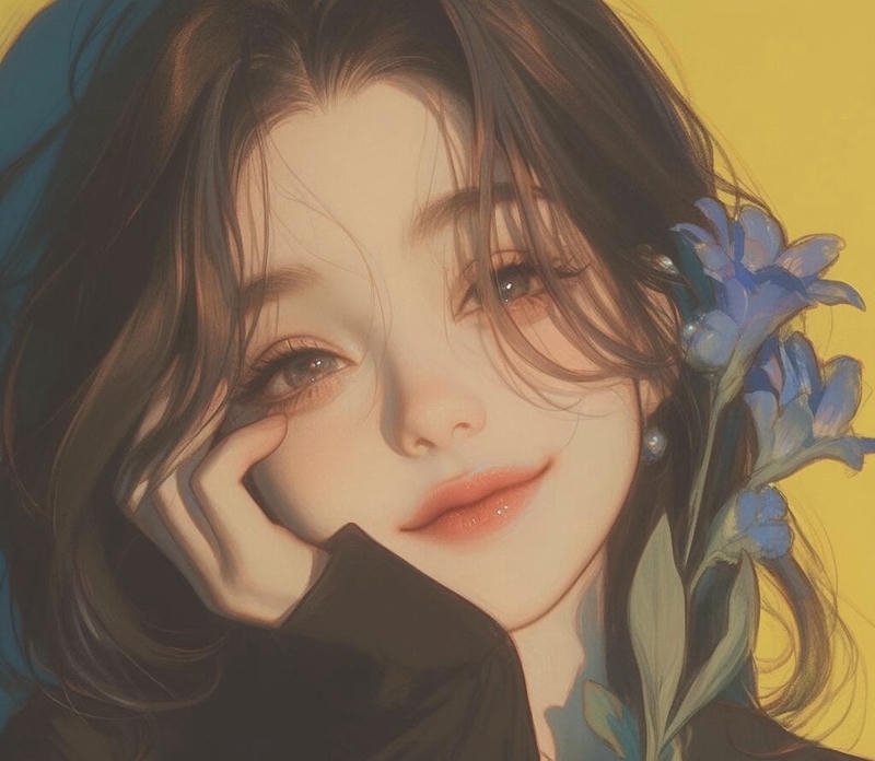 Ảnh vẽ cô gái anime cá tính dùng làm avatar