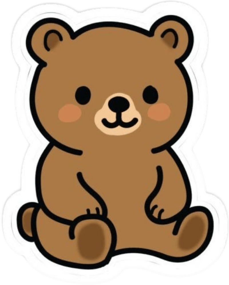 Biểu cảm đáng yêu mang lại sticker gấu cute nổi bật