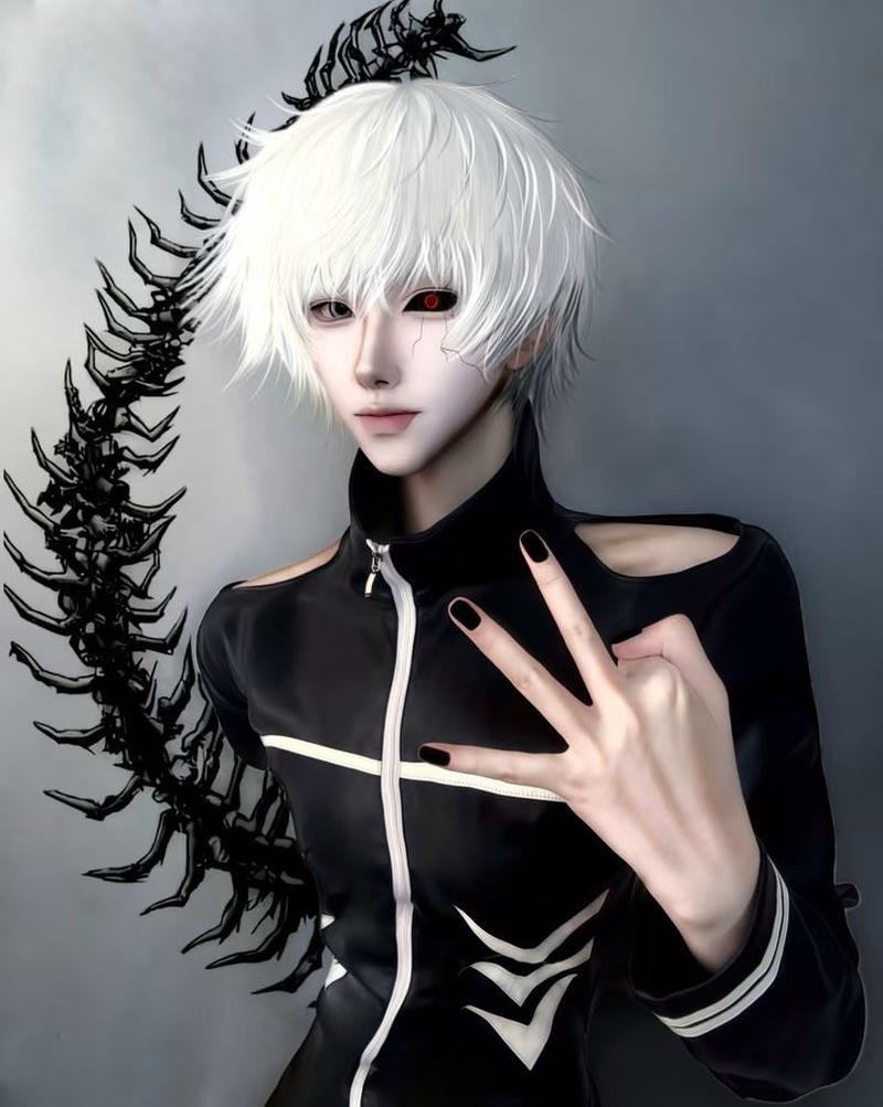 Cảnh cosplay anime trong không gian giả tưởng