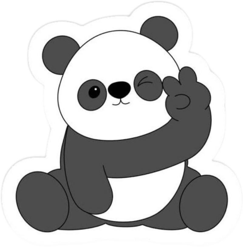 Chi tiết mềm mại tạo nên sticker gấu trúc sinh động