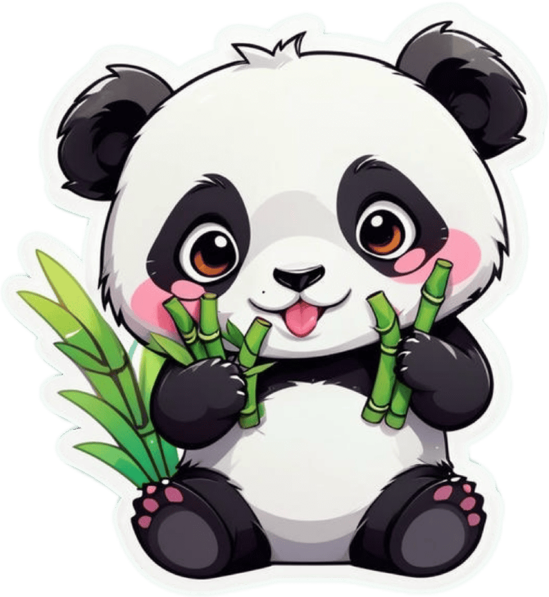 Dáng hình dễ thương tạo nên sticker gấu trúc cuốn hút