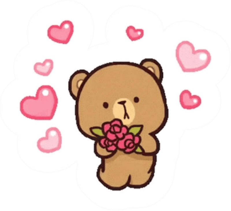 Dáng hình mềm mại mang lại sticker gấu cute cuốn hút