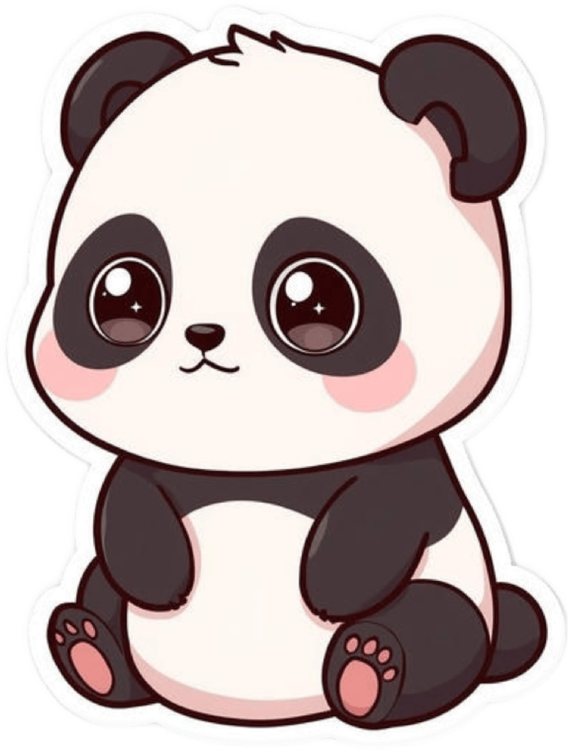Dáng hình nhỏ gọn giúp sticker gấu trúc dễ dùng