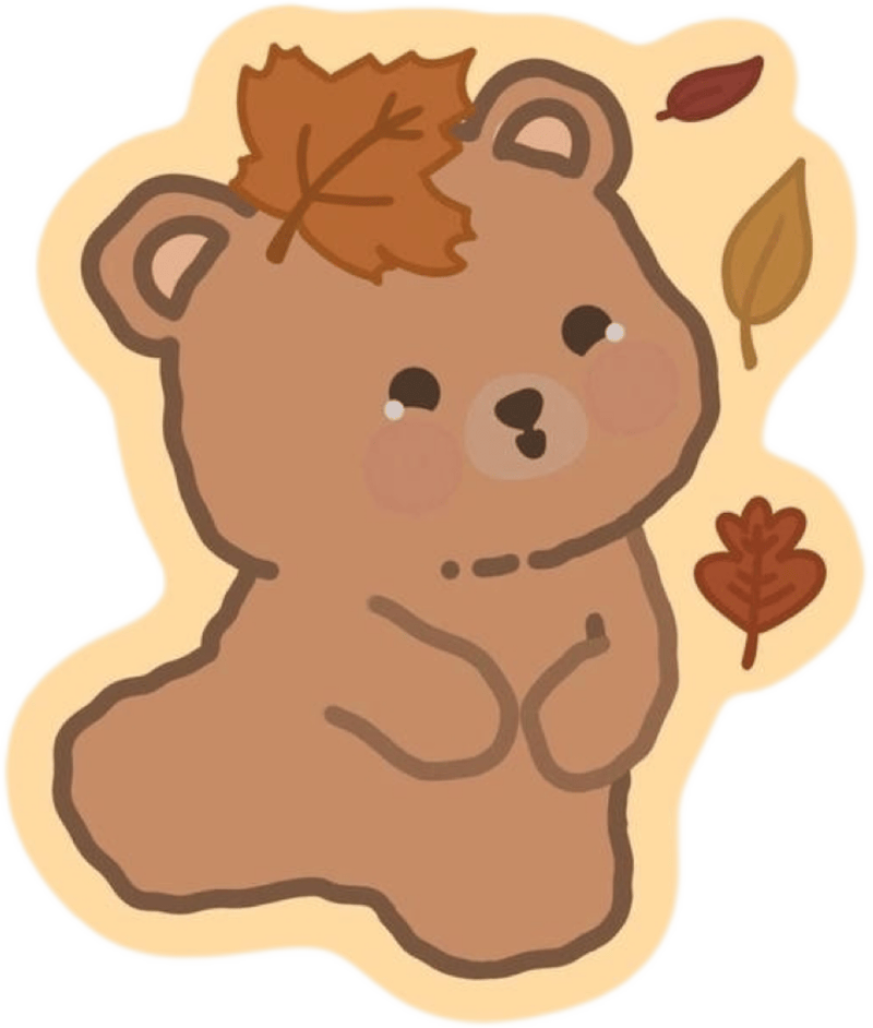 Dáng vẻ nhỏ gọn mang lại sticker gấu cute thú vị