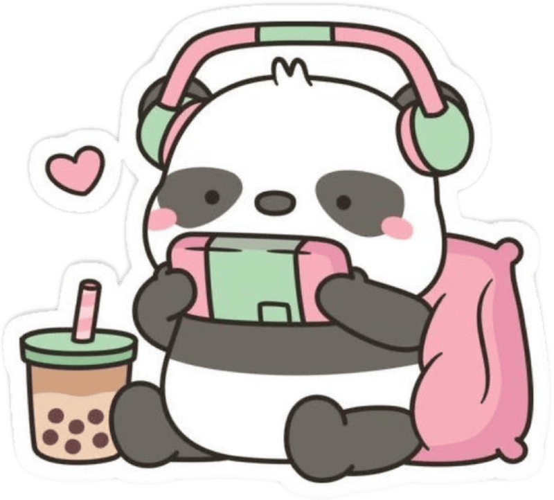 Đường nét đơn giản tạo nên sticker gấu trúc gần gũi