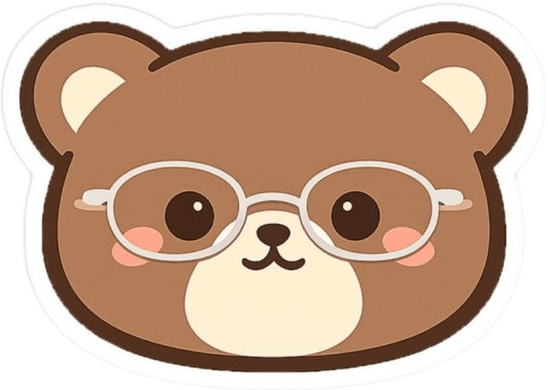 Đường nét gọn gàng mang lại sticker gấu cute dễ nhìn
