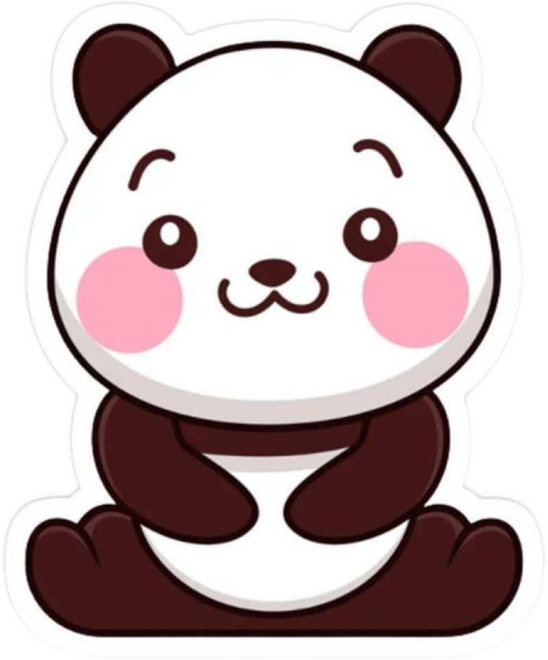 Đường nét mềm mại mang lại sticker gấu trúc dễ nhìn