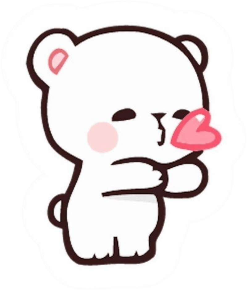 Đường viền rõ nét tạo nên sticker gấu cute dễ thương