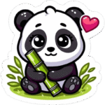 Gấu trúc dễ thương xuất hiện trong sticker gấu trúc sinh động