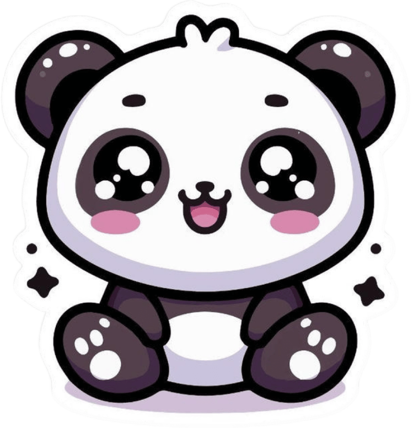 Gương mặt đáng yêu mang lại sticker gấu trúc sinh động