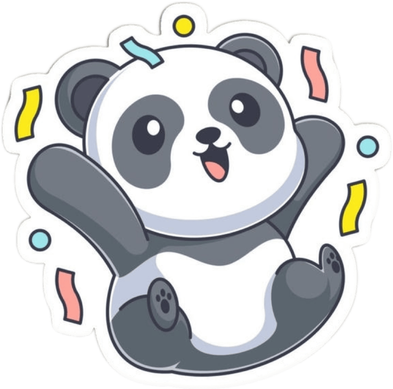 Gương mặt nhỏ xinh mang lại sticker gấu trúc đáng yêu