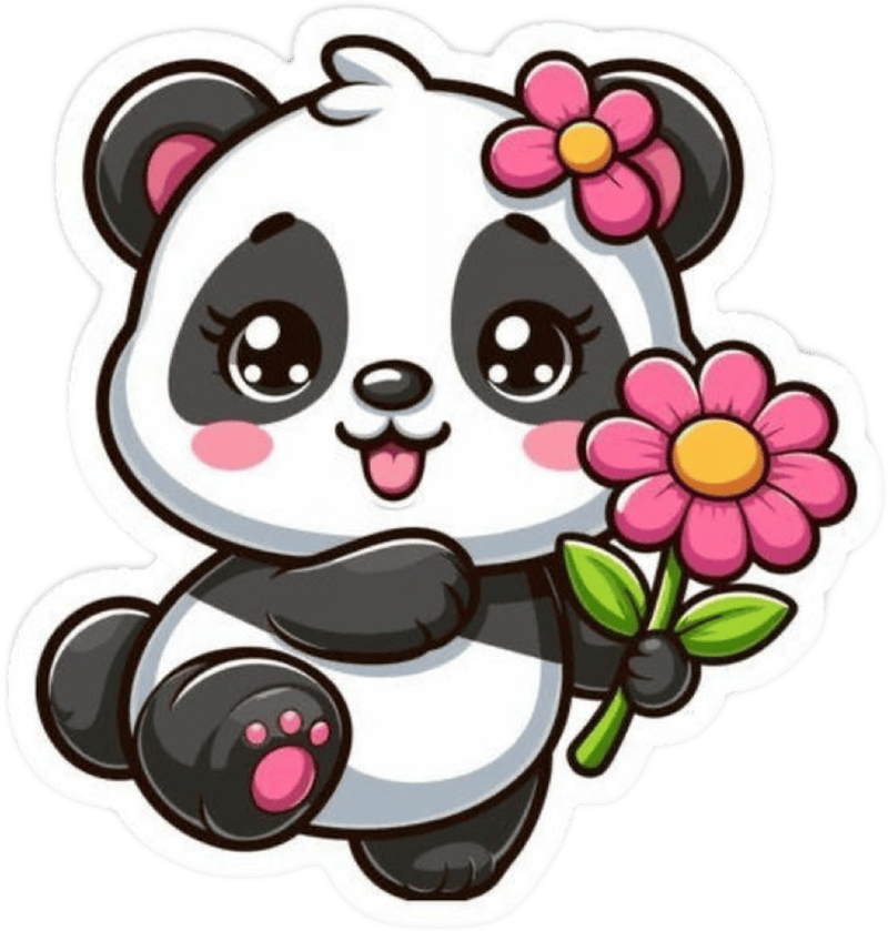 Gương mặt tròn trịa giúp sticker gấu trúc cuốn hút