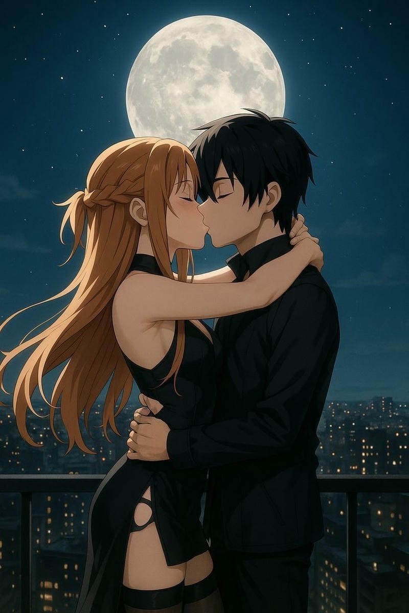 Hình ảnh anime hôn nhau đôi nam nữ đứng gần