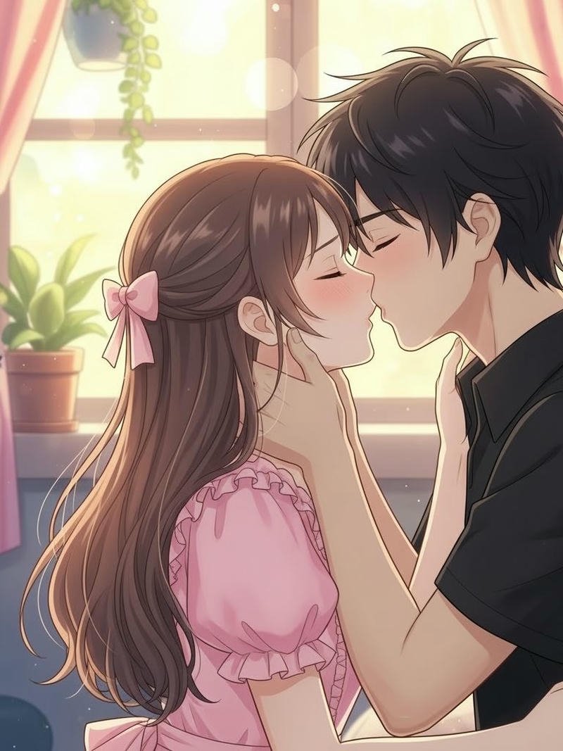 Hình ảnh anime hôn nhau khoảnh khắc giữa hai người