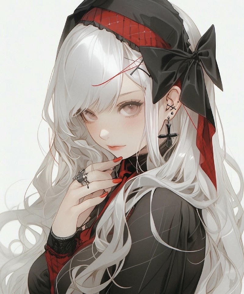 Hình ảnh anime nữ ngầu với ánh nhìn sắc bén