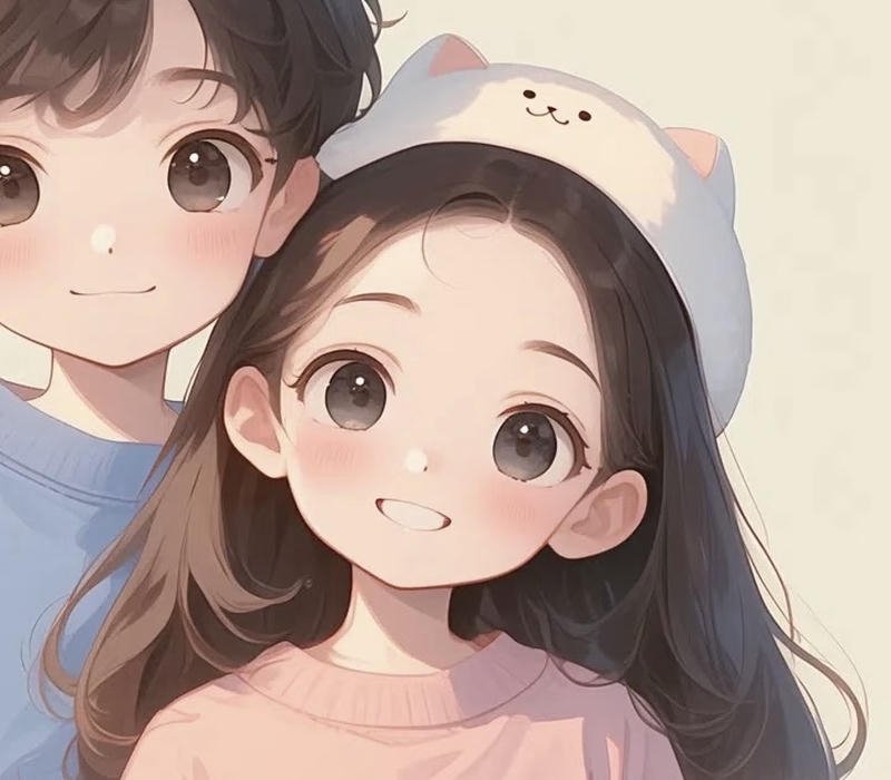 Hình ảnh avatar đôi anime cặp nhân vật đứng gần