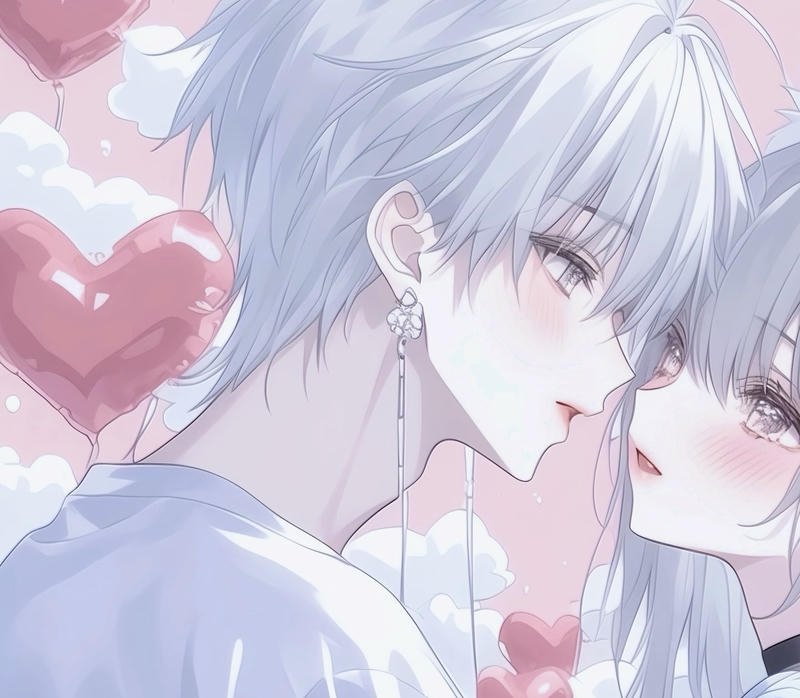 Hình ảnh avatar đôi anime hai người tạo thành đôi