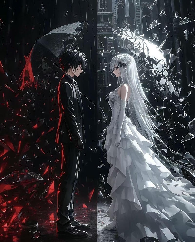 Hình ảnh avatar đôi anime ngầu cặp đôi ánh mắt lạnh